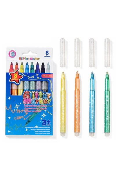 BAMI NETWORK Set carioci subtiri cu sclipici 15cm pentru desene creative