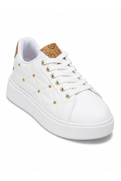 Amiral Ayakkabı Women's White Quilted Studded Detailed Thick Sole Casual Sneaker Sports Shoes