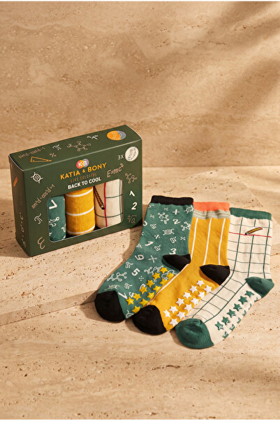 Katia&Bony Children's 3-Pack Back to School Boxed Socket School Socks