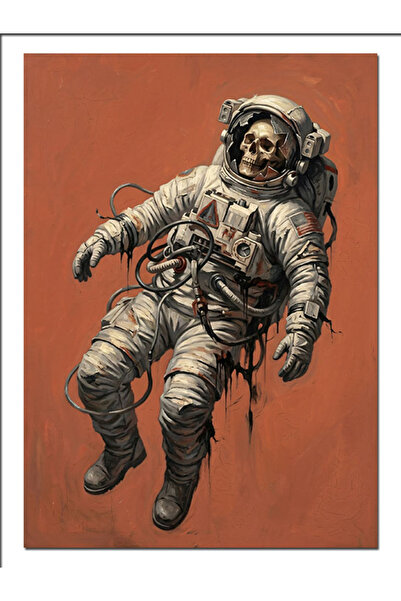 Artmeg Ilustrație decorativă pe pânză cu schelet de astronaut care se toarnă ...
