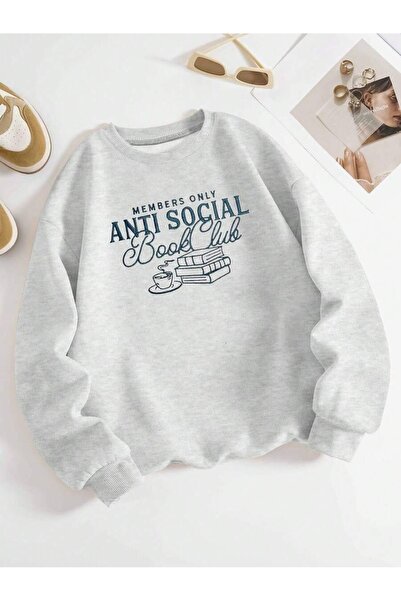 trendypassion Unisex Antisocial Printed Crew Neck Sweatshirt