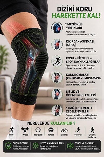 İMVULA Medikal Ortapedik Patella Jel Pad Destekli Yan Stabilizatörlü Spor Koruyucu Set 1 Adet