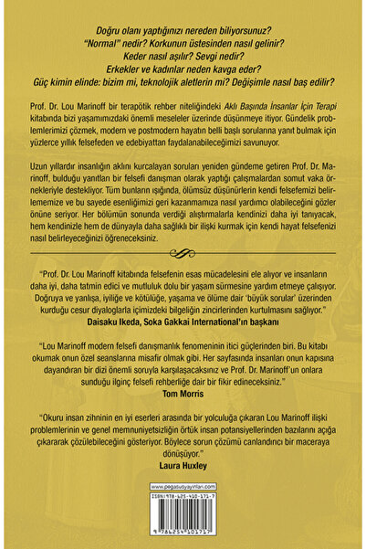 Pegasus Yayınları Aklı Başında İnsanlar İçin Terapi: Felsefe Hayatınızı Nasıl Değiştirir? - Lou Marinoff