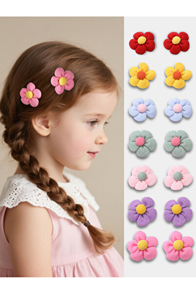 Take Two By Styli Pack of 10 - Girls Multi-Color Floral Hair Clips