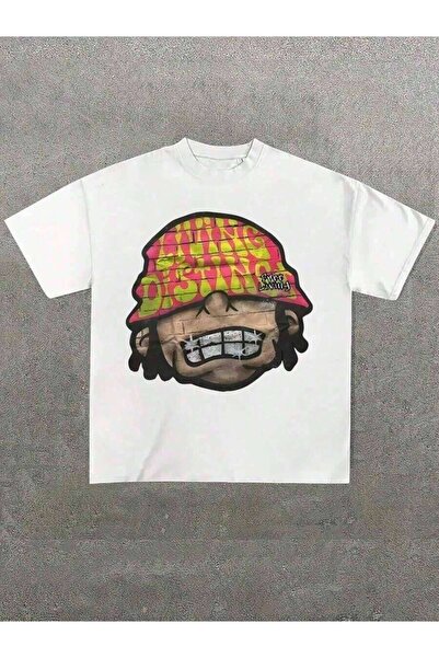21JNRY 1 Pcs Vibrant Distinx-Branded Graphic Tee,Casual Digital Print Pure He...