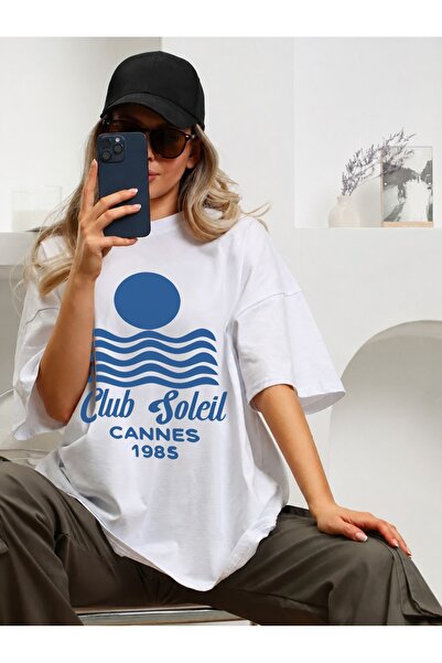 Generic Brand Blue Sun Wave Club Soleil Cannes 1985,100% cotton,women's t-shi...
