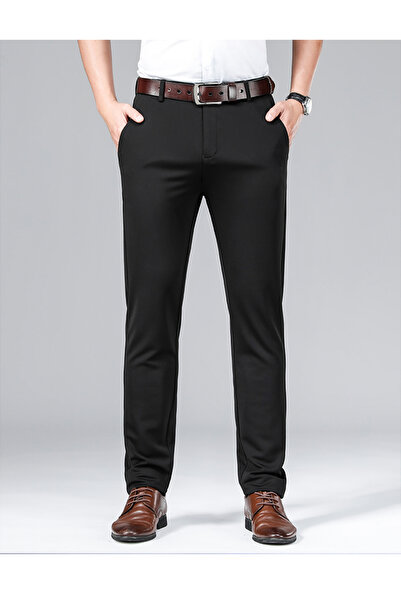 Take Two By Styli Men Black Straight Leg Trousers