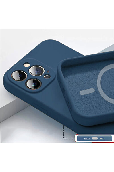Choice49 iPhone 12 mini Blue Magnetic Liquid Silicone Case For Iphone 14 13 1...