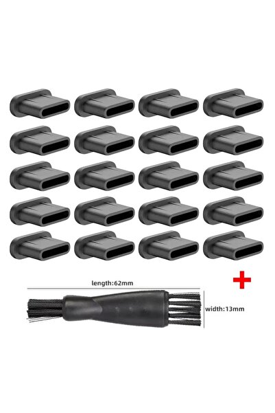 Choice4 Black-21X Silicone Type-C Anti-Dust Port Plug & Protector with Cleani...