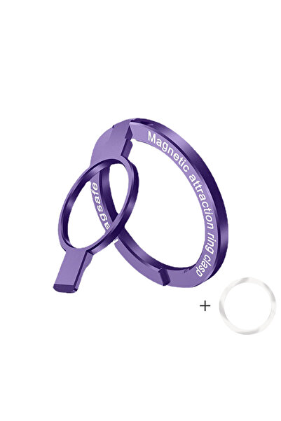 Choice3 PURPLE 2 Sections Shimmering Powder Magnetic Ring Phone Holder 360° R...