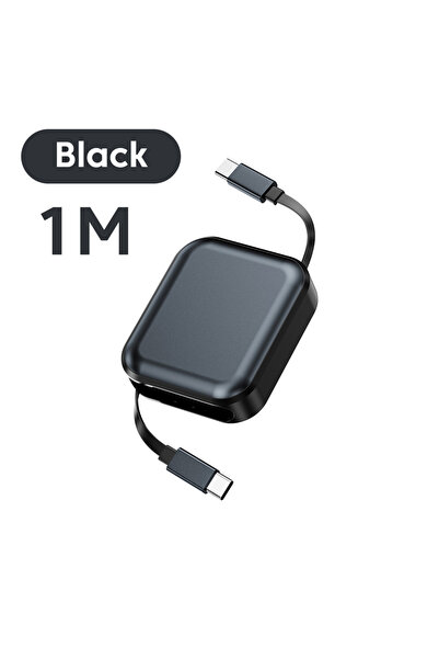 Choice3 1m black 240W Fast Charge USB C to Type C Portable Retractable Data C...