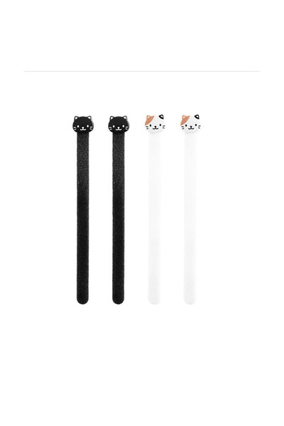 Choice 4pcs 4PCS/Set Cute Cat Cable Organizer Reusable Magic Tape Cable Tie D...