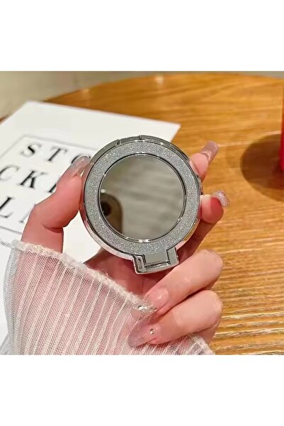 Choice4 Silver Glitter Mobile Phone Holder Ring Grip Round Mirror Cellphone M...