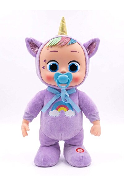 REZZOSS Interactive Plush Unicorn Baby Doll – 35cm Soft Stuffed Toy Cries wit...