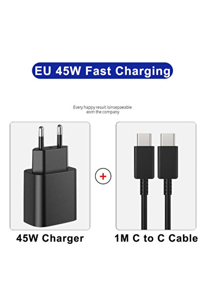 Choice EU 45W Black 2 IN 1 For PD 45W Super Fast Charger For S25 S24 S22 S23 ...