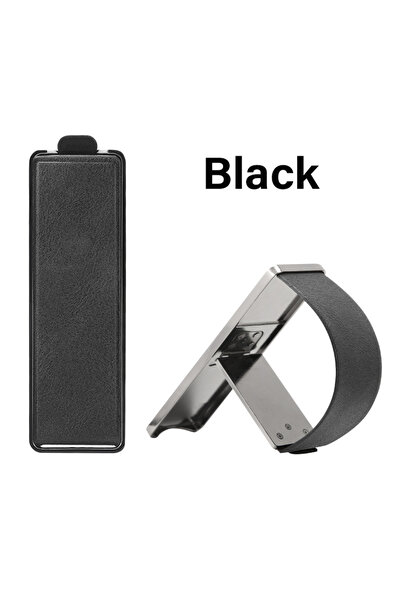 Choice4 Black Leather Wrist Strap Metal Phone Stand - Pull Out Adhesive Stick...