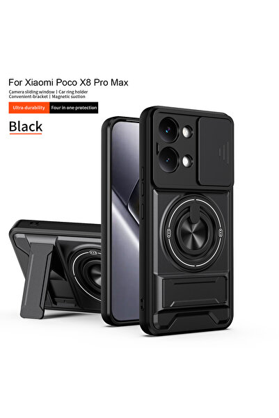 Choice4 Poco X6 Pro Black For Mi Poco X8 Pro Max Case Shockproof Slide Lens A...