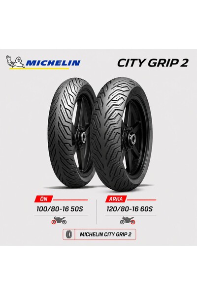 Michelin City 2 100/80-16 50S - 120/80-16 60S Ön Arka Motosiklet Lastik Takımı