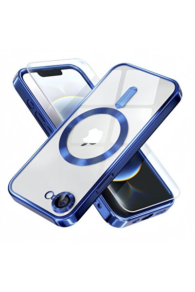 Choice9 iPhone 16e Case & Screen Protector Blue Magnetic Official Titanium Ca...
