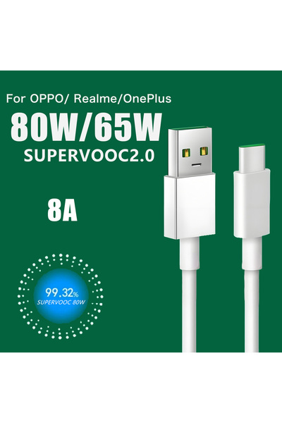 choice2 1m 1pcs For 80W SUPERVOOC 2.0 Fast Charger Cable USB Type C 8A For Re...
