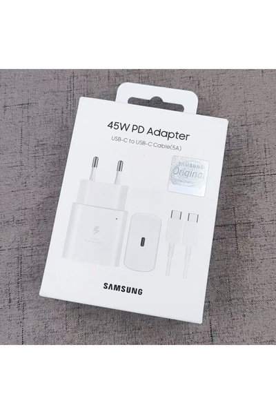 Choice1 SAMSUNG White EU Set S25 Note 20 10 Ultra Charger 45W Super Fast Char...