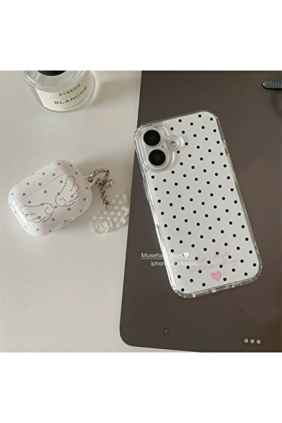 Choice11 iPhone17 only case Korean Ins Fresh Retro Black and White Polka Dot ...