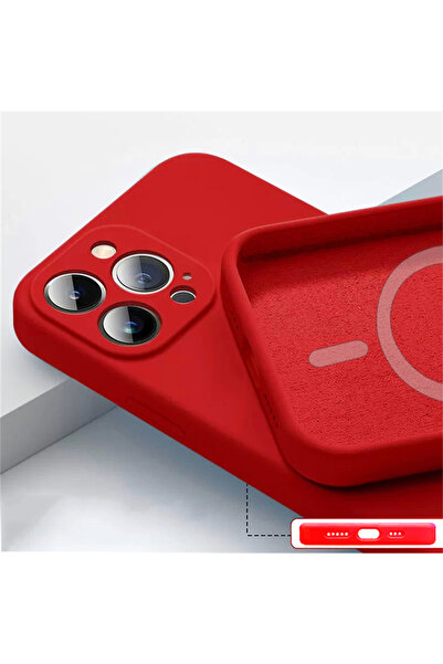 Choice iPhone 13 Red Magnetic Liquid Silicone Case For Iphone 14 13 12 Mini 1...