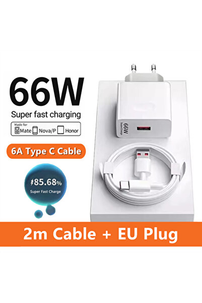 Choice5 EU Plug - 2m Cable 6A 66W USB Type C Super Fast Charger Cable Data Sy...
