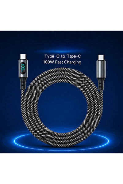 Choice1 1m 100W C- C Black 100W Type C to Type C Cable, PD Fast Charging Char...