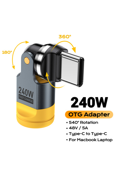 choice2 Yellow AUFU 240W USB C to Type C OTG Adapter PD3.1 5A Fast Charge Cab...