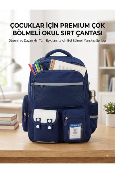 tüftürük Premium Multi-Compartment School Backpack for Children