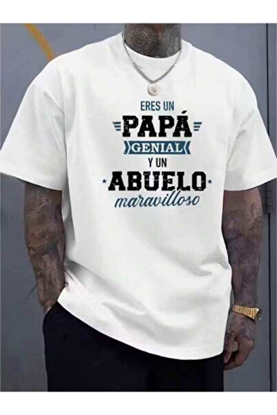 9JY Men's Printed "Dad & Grandpa" Dual Identity Text Top, Daily Comfortable B...