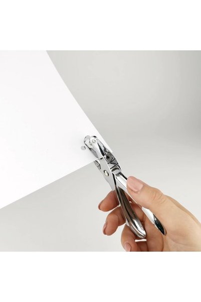 Morvena Picks Perforator, perforator argintiu de 6 mm, perforator cu o singură gaură, perforator pentru hârtie, perforator pentru accesoriu birou de birou