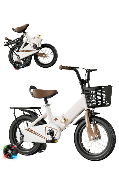 Ma Baby 16 Inch Foldable Kids Bike, with Training wheel and Back Seat, Bicycl...