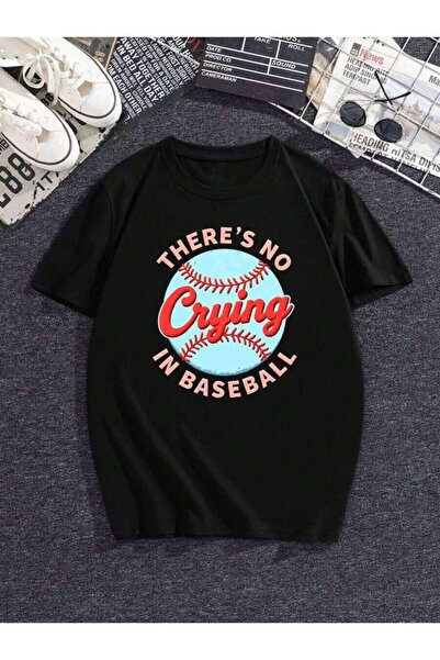 23ERVA Women's 'Don't Cry In Baseball' T-Shirt - Crew Neck Short Sleeve Top, ...