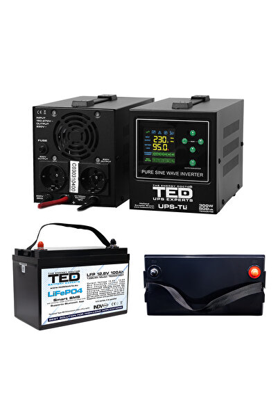 TED Electric Pachet UPS 500VA/300W Runtime Extins cu Acumulator Extern LiFePO...