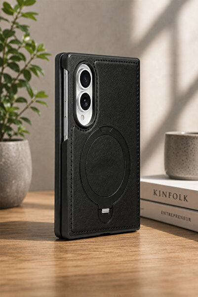 bbtech Samsung Galaxy Z Fold 8 ile Uyumlu MagSafe Standlı 360° Dönebilen Darbe ve Kamera Korumalı Premium Kılıf