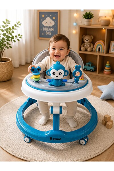 N.zone Multifunctional Lightweight Baby Walker with Interactive Toys and 8 Wh...