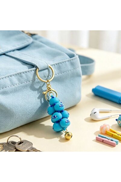 idei Breloc figurină monșori stivuiți cu clopoțel, lungime 13 cm, accesoriu p...