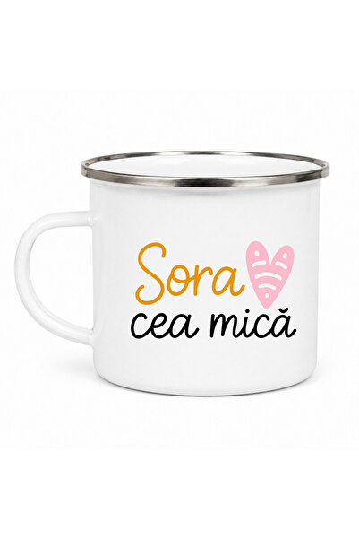 OEM Cana emailata Sora cea mică 2, metal emailat, alb
