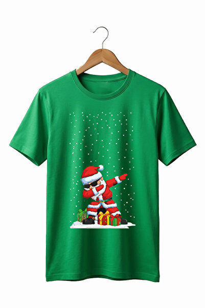 The Baski New Year's Santa Claus Cool Design Printed 100% Cotton Crew Neck Pr...