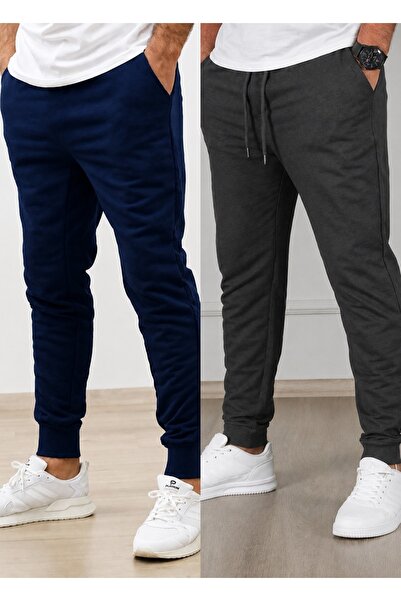 TORUK MAKTO Set de 2 pantaloni de trening unisex cu tiv cu nervuri Jogger, cu...