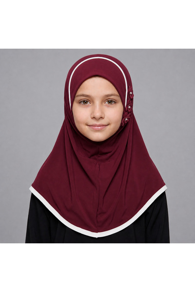 Linda Hijab Hijab with Floral Embellishment, Elegant Modest Headscarf for Gir...
