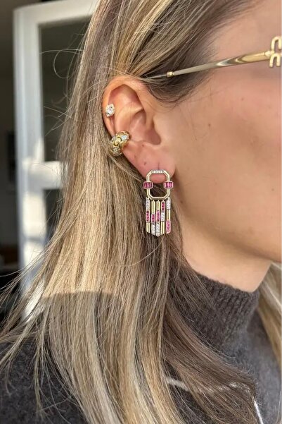 ASULIA Pink Square Vip Earrings