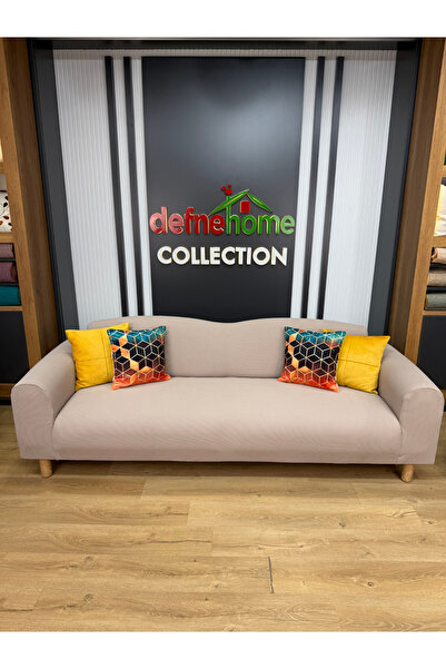 Defne Home 3+3+1+1 Vera Kumaş Lastikli Giydirme Koltuk Örtüsü VERA-04 (Açık V...