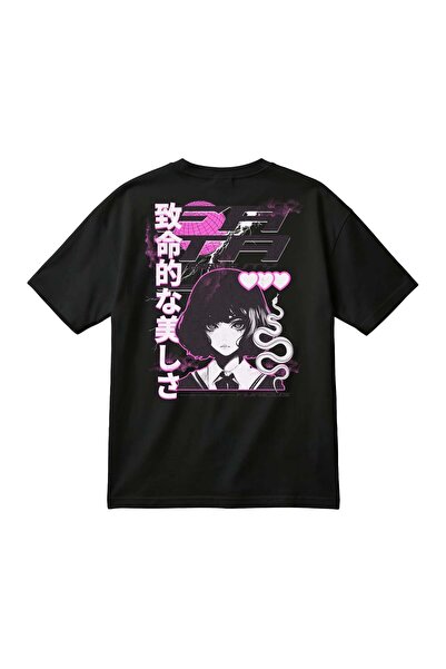 barsdepo Tricou unisex supradimensionat cu imprimeu grafic anime Y2K – Tricou...