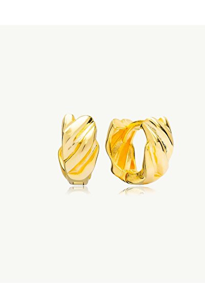 Stemma Jewelry Cercei Sculptural Thick Huggies din Argint 925, Placat cu Aur