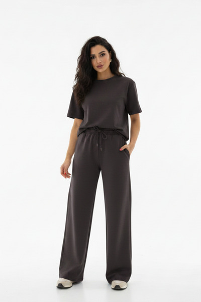 Runades Women's Basic Short Sleeve Relaxed Fit Summer Set