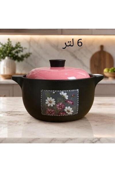 Generic وعاء خزفي مع غطاء عازل للحرارة من السيف - سعة 6000 مل (6 لتر) مع غطاء...