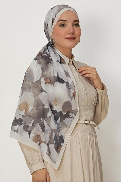 Alvina Flower-Patterned Lora Shawl 8657